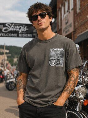Sturgis 2014 Black Hills Rally Mens XL Gray Motorcycle Graphic T Shirt